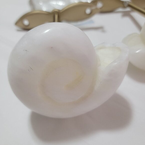 Anthropologie Marina Marble Curtain Tiebacks Seashell Nautical Ocean Beach House - Picture 3 of 10